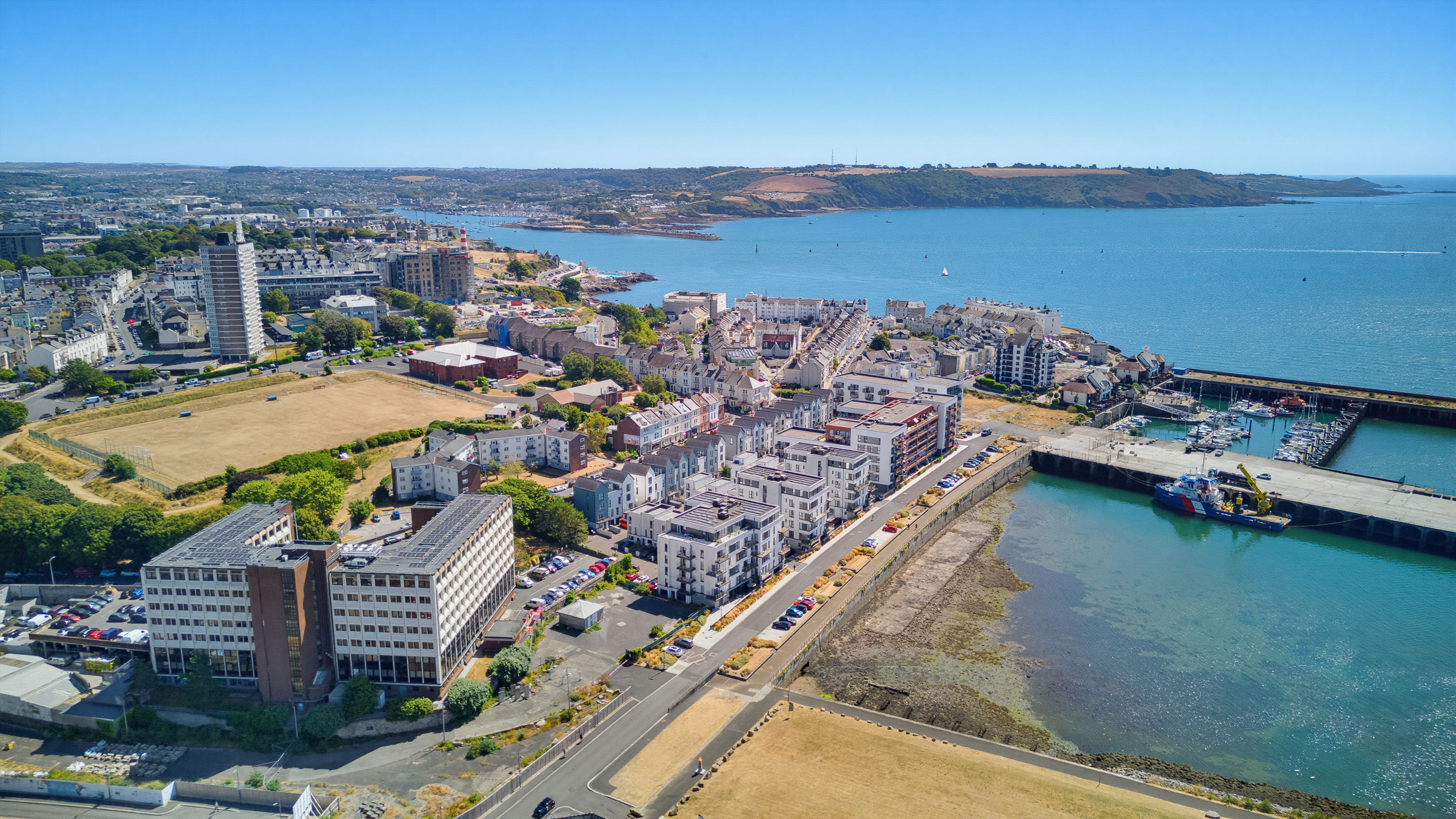 Aerial drone photography of Plymouth waterfront by 241Photography