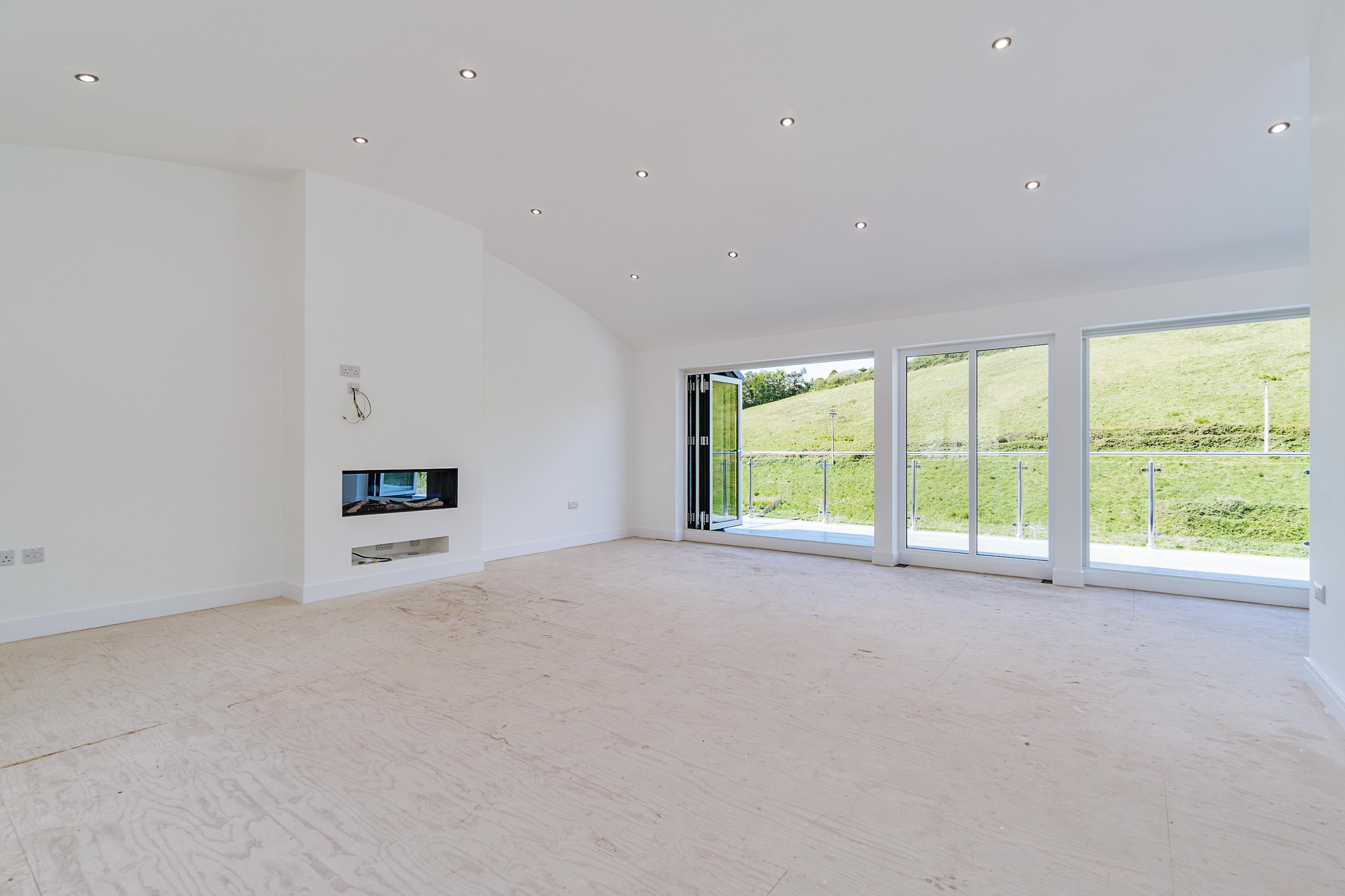 Living room before virtual staging